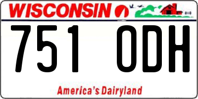 WI license plate 751ODH
