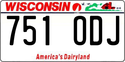 WI license plate 751ODJ