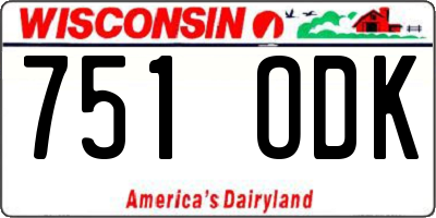 WI license plate 751ODK