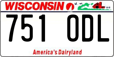 WI license plate 751ODL