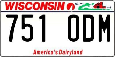 WI license plate 751ODM
