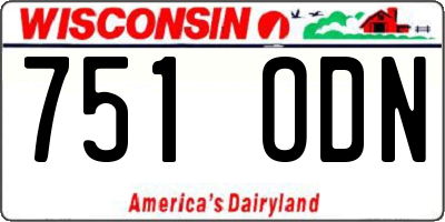 WI license plate 751ODN