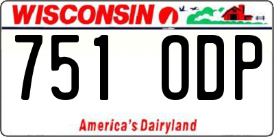 WI license plate 751ODP
