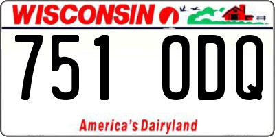 WI license plate 751ODQ