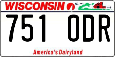 WI license plate 751ODR
