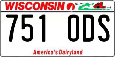 WI license plate 751ODS