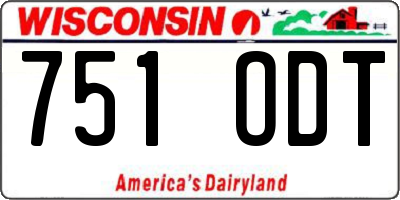 WI license plate 751ODT