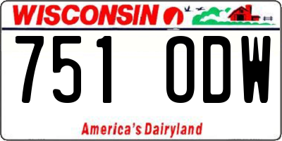 WI license plate 751ODW