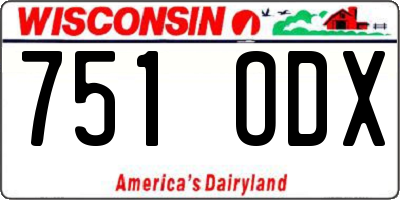 WI license plate 751ODX