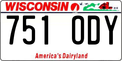 WI license plate 751ODY