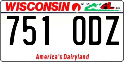 WI license plate 751ODZ