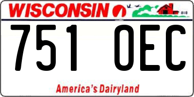 WI license plate 751OEC