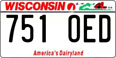 WI license plate 751OED