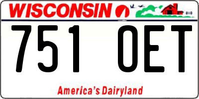 WI license plate 751OET