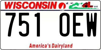 WI license plate 751OEW