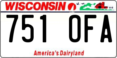 WI license plate 751OFA
