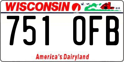 WI license plate 751OFB