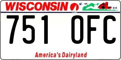 WI license plate 751OFC