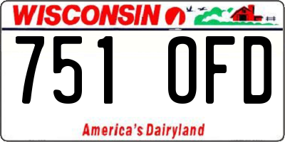 WI license plate 751OFD