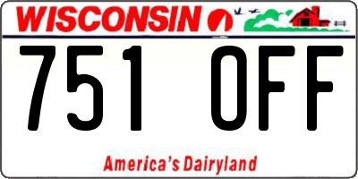 WI license plate 751OFF