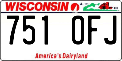 WI license plate 751OFJ
