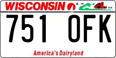 WI license plate 751OFK