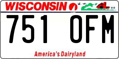 WI license plate 751OFM