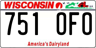 WI license plate 751OFO