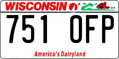 WI license plate 751OFP