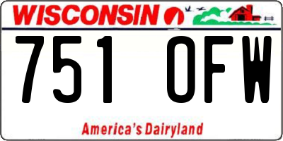 WI license plate 751OFW