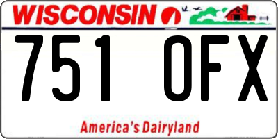 WI license plate 751OFX