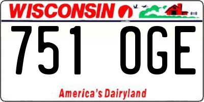 WI license plate 751OGE