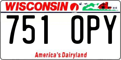 WI license plate 751OPY