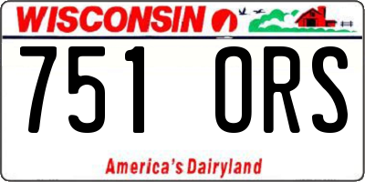 WI license plate 751ORS