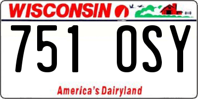 WI license plate 751OSY