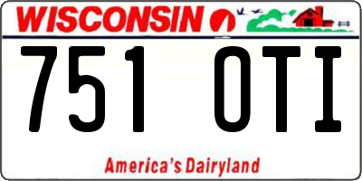 WI license plate 751OTI