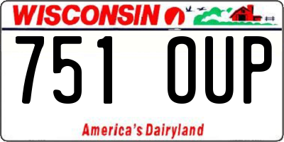 WI license plate 751OUP