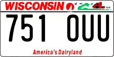 WI license plate 751OUU