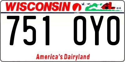 WI license plate 751OYO