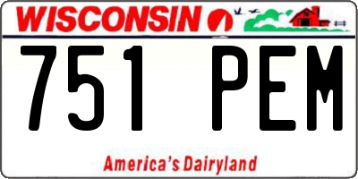 WI license plate 751PEM