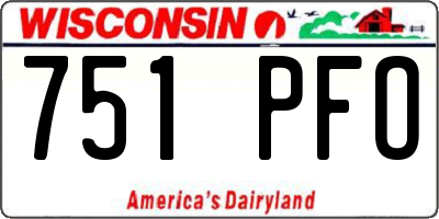 WI license plate 751PFO