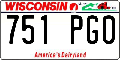 WI license plate 751PGO
