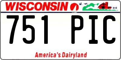 WI license plate 751PIC