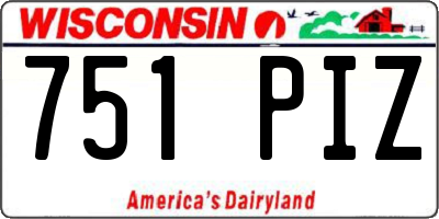 WI license plate 751PIZ