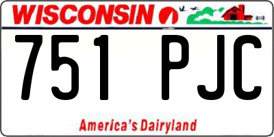 WI license plate 751PJC