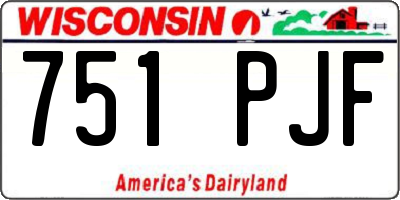 WI license plate 751PJF