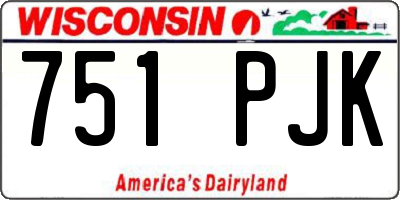 WI license plate 751PJK