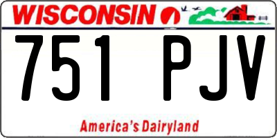 WI license plate 751PJV