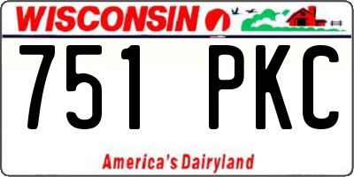 WI license plate 751PKC