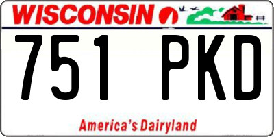 WI license plate 751PKD